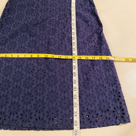 Batik Blue Dress Short Sleeve Aztec Embroidery - Picture 11 of 11